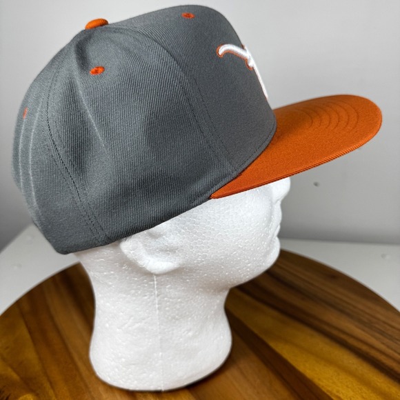 Longhorn Headwear Texas Longhorns Flat Brim Snapback Cap Gray Orange OSFA - Picture 6 of 10
